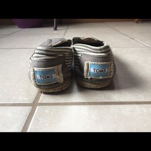 Toms grey canvas slip ons